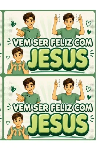 Cards Vem ser feliz com Jesus